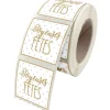 Créastyl Fantasie - 500 Étiquettes Joyeuses Fêtes - 35 x 40 mm - blanc/or