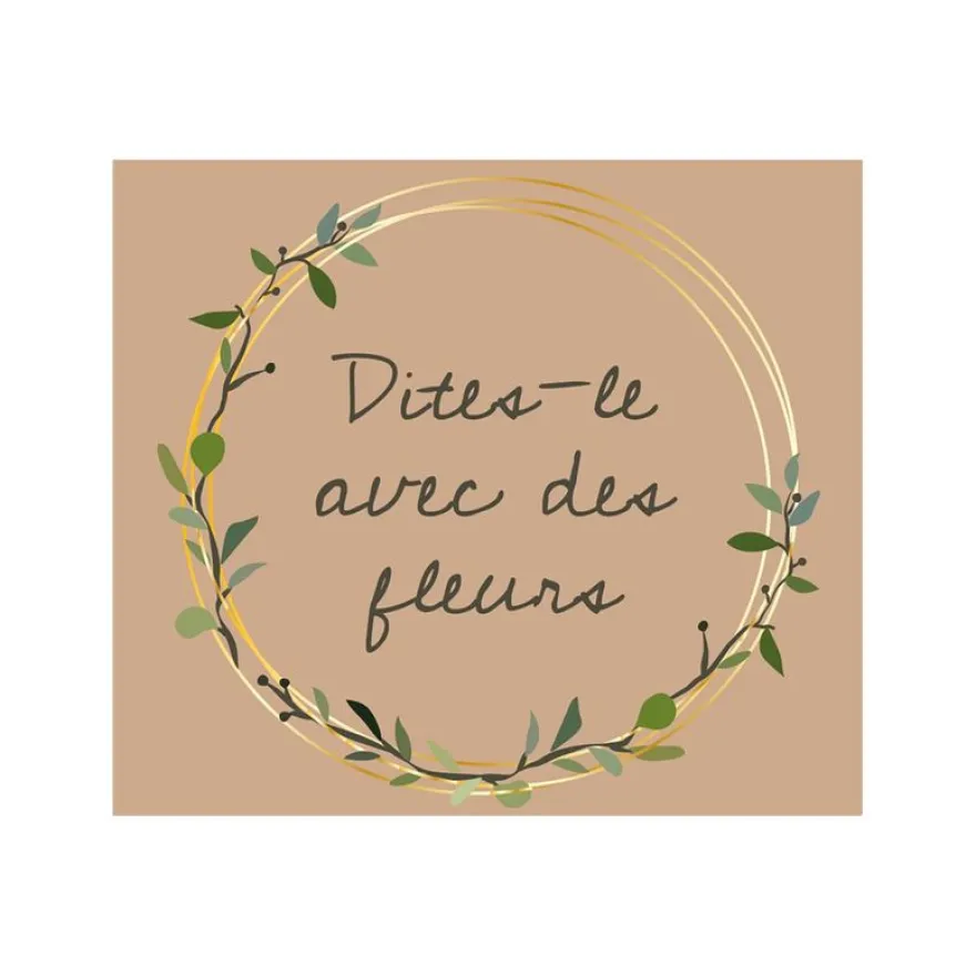 Créastyl Multi - Étiquettes cadeau "Dites le avec des fleurs" - 4 cm x 3.5 cm