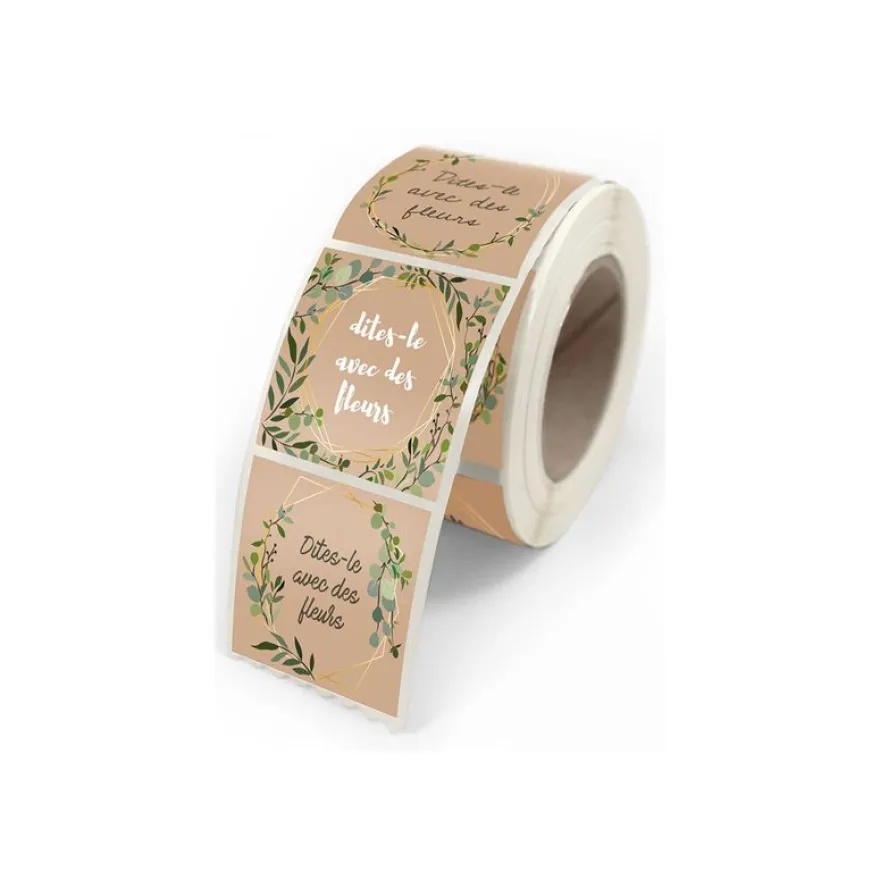 Créastyl Multi - Étiquettes cadeau "Dites le avec des fleurs" - 4 cm x 3.5 cm