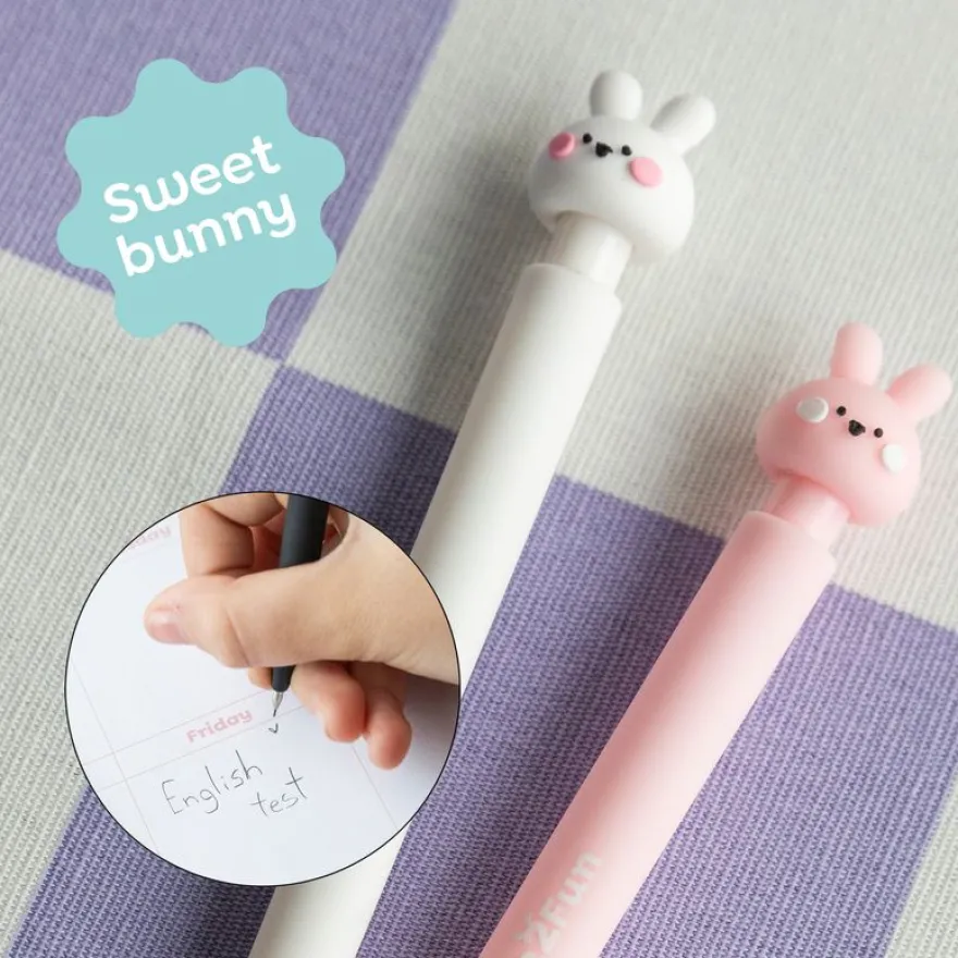 Crayon mécanique 0,5 mm 2B Back2Fun - motif lapin décoré de cœurs - avec recharge 12 mines
