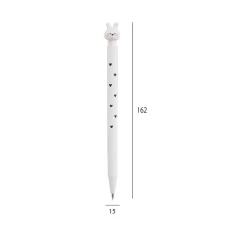 Crayon mécanique 0,5 mm 2B Back2Fun - motif lapin décoré de cœurs - avec recharge 12 mines