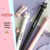 Crayon mécanique Back2Fun 0,5 mm 2B - motif lapin noir décoré de cœurs - recharge de 12 mines.