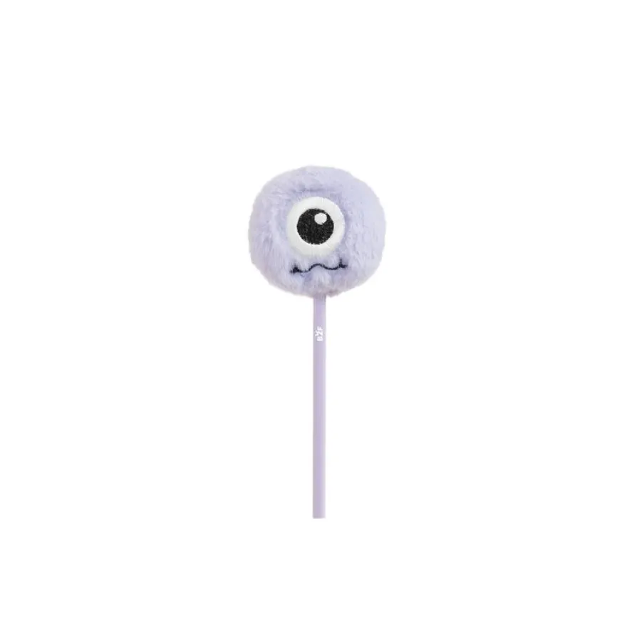 Crayon pompon monstre lilas avec œil brodé - look amusant Back2Fun