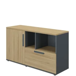 Crédence ARCADE - L136 x H76 x P45 - chêne/anthracite