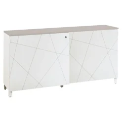 Crédence Sunday - L160xH79xP45 - 2 portes coulissantes - blanc graphic - top non inclus en option