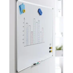 DAHLE - Tableau blanc laqué 100 x 200 cm - magnétique - cadre alu renforcé