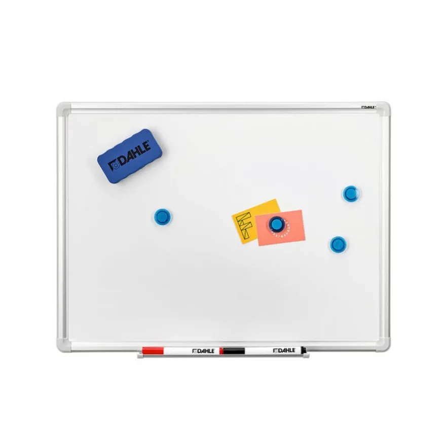 DAHLE - Tableau blanc laqué 90 x 120 cm - magnétique - cadre alu renforcé