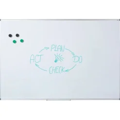 DAHLE - Tableau blanc laqué 100 x 150 cm - magnétique - cadre alu renforcé