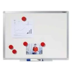 DAHLE - Tableau blanc émaillé 100 x 150 cm - magnétique - cadre alu renforcé