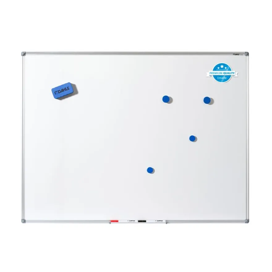 DAHLE - Tableau blanc émaillé 60 x 90 cm - magnétique - cadre alu renforcé