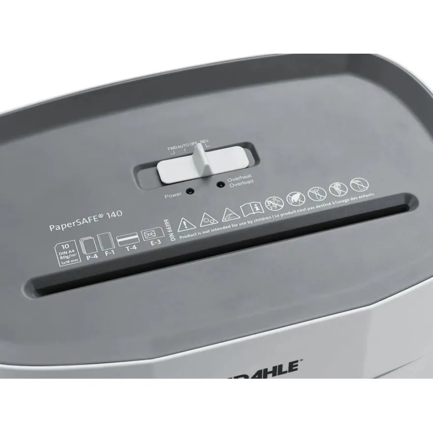 Dahle PaperSAFE 140 - destructeur de documents coupe croisée - 10 feuilles - Corbeille 12 litres
