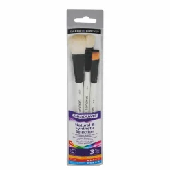 Daler-Rowney Graduate - Pack de 3 pinceaux naturels et synthétiques pour aquarelle