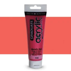 Daler-Rowney Graduate - Peinture acrylique - rouge métallique - 120 ml
