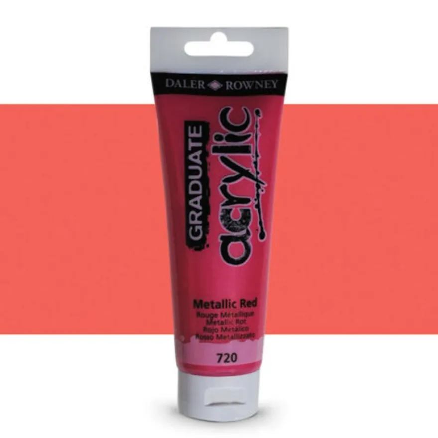 Daler-Rowney Graduate - Peinture acrylique - rouge métallique - 120 ml