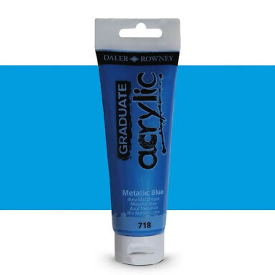 Daler-Rowney Graduate - Peinture acrylique - bleu métallique - 120 ml
