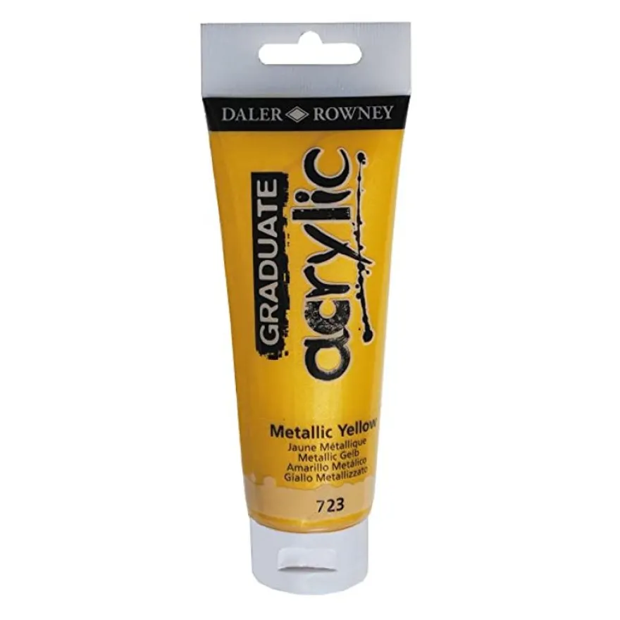 Daler-Rowney Graduate - Peinture acrylique - jaune métallique - 120 ml
