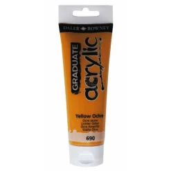 Daler-Rowney Graduate - Peinture acrylique - 120 ml - ocre jaune