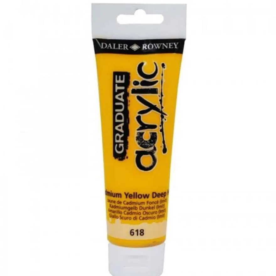 Daler-Rowney Graduate - Peinture acrylique - 120 ml - jaune cadmium foncé
