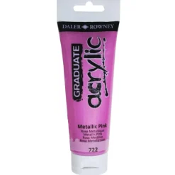Daler-Rowney Graduate - Peinture acrylique - rose métallique - 120 ml