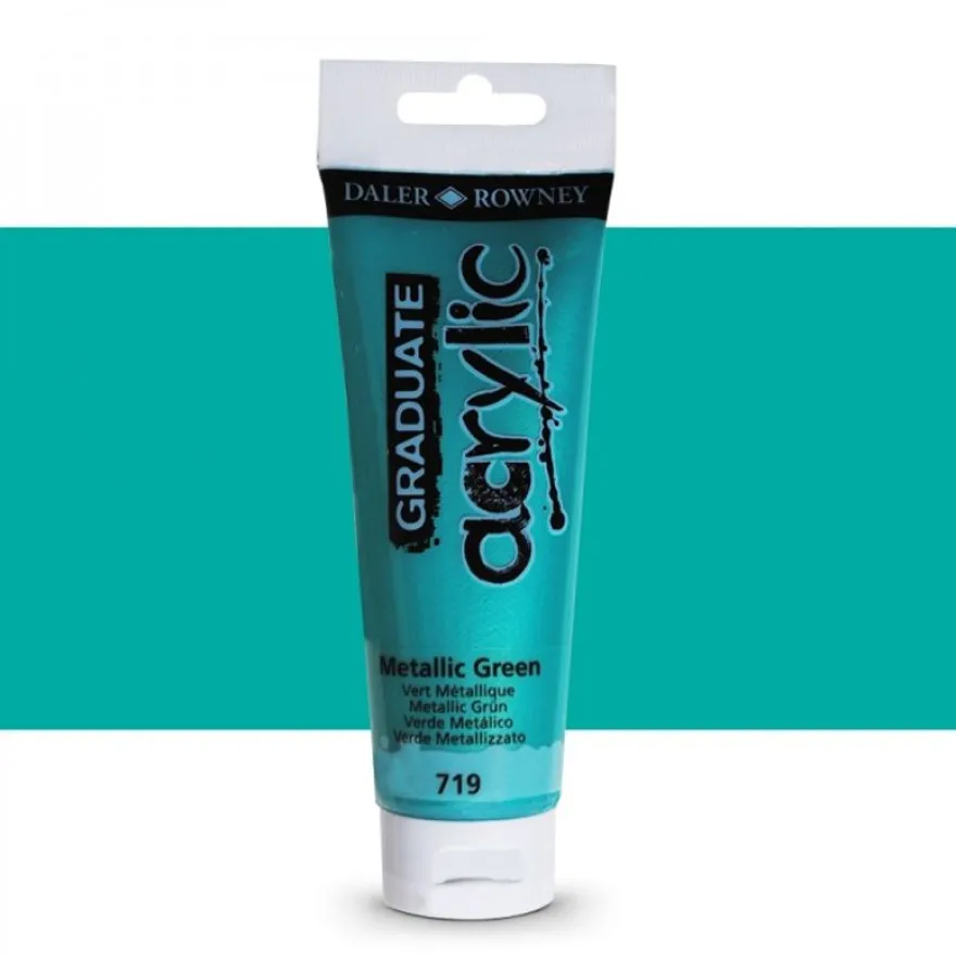Daler-Rowney Graduate - Peinture acrylique - vert métallique - 120 ml