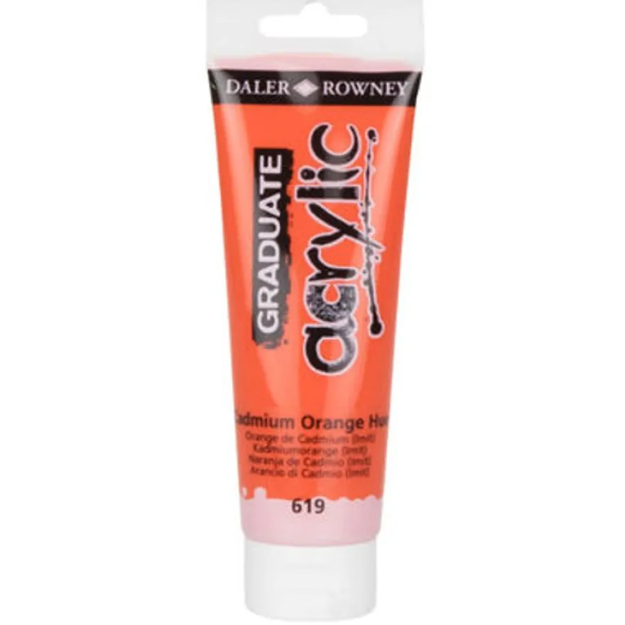 Daler-Rowney Graduate - Peinture acrylique - 120 ml - orange cadmium