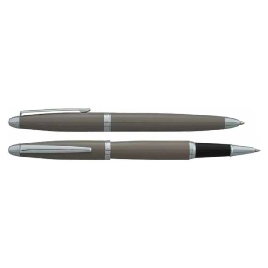 Daniel Hechter Alliance Colours - Parure de stylo à bille et stylo plume - acier gris satiné