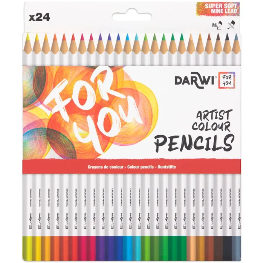 Darwi For You - Boite de 24 crayons de couleur Beaux-Arts