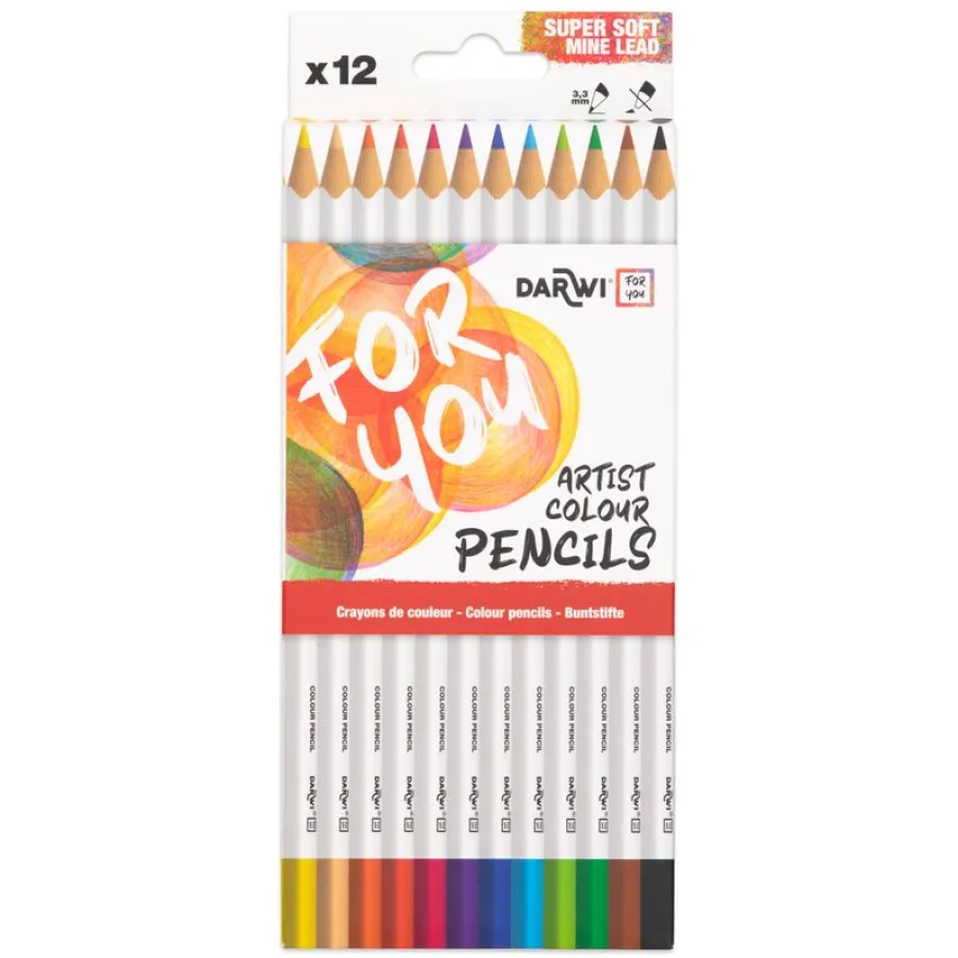 Darwi For You - Boite de 12 crayons de couleur Beaux-Arts