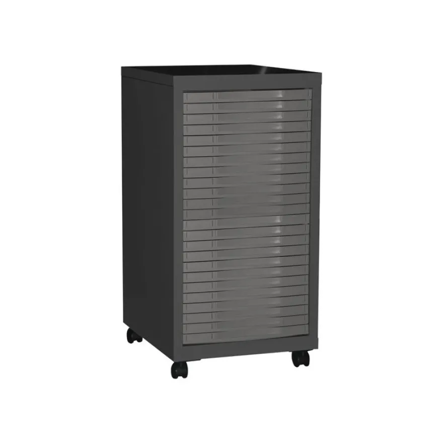 Desserte de rangement 24 tiroirs - anthracite/taupe
