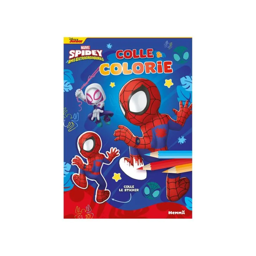 Disney Junior - Marvel Spidey et ses amis extraordinaires - Colle et colorie (Spidey grimpe) - livre de coloriage / d'activités