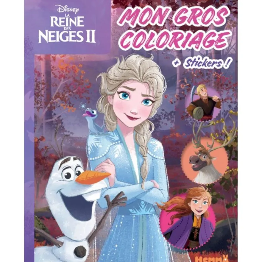 Disney La Reine des Neiges 2 - Mon gros coloriage+ stickers ! - Olaf et Elsa