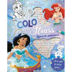 Disney Princesses - Colo avec strass - Bijoux de princesses - Coloriage avec strass - Dès 5 ans