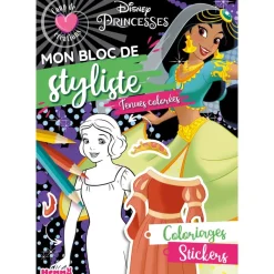 Disney Princesses - Coup de Cur Créations - Mon bloc de styliste - Tenues colorées - Bloc stylisme et mode - Dès 5 ans
