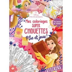 Disney Princesses - Mes coloriages super chouettes - Plie et joue ! - Livre de coloriage et pliage sans ciseaux - Dès 5 ans