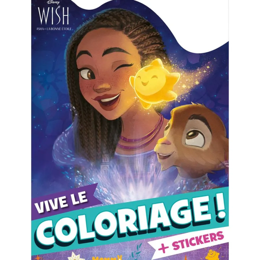 Disney Wish - Vive le coloriage ! Livre de coloriage avec stickers Dès 4 ans