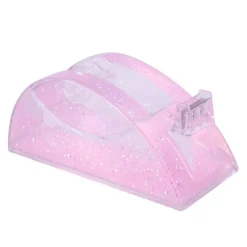 Distributeur de ruban rose pailleté - base stable 325 g - lame métallique - compatible rouleaux 19×33 mm