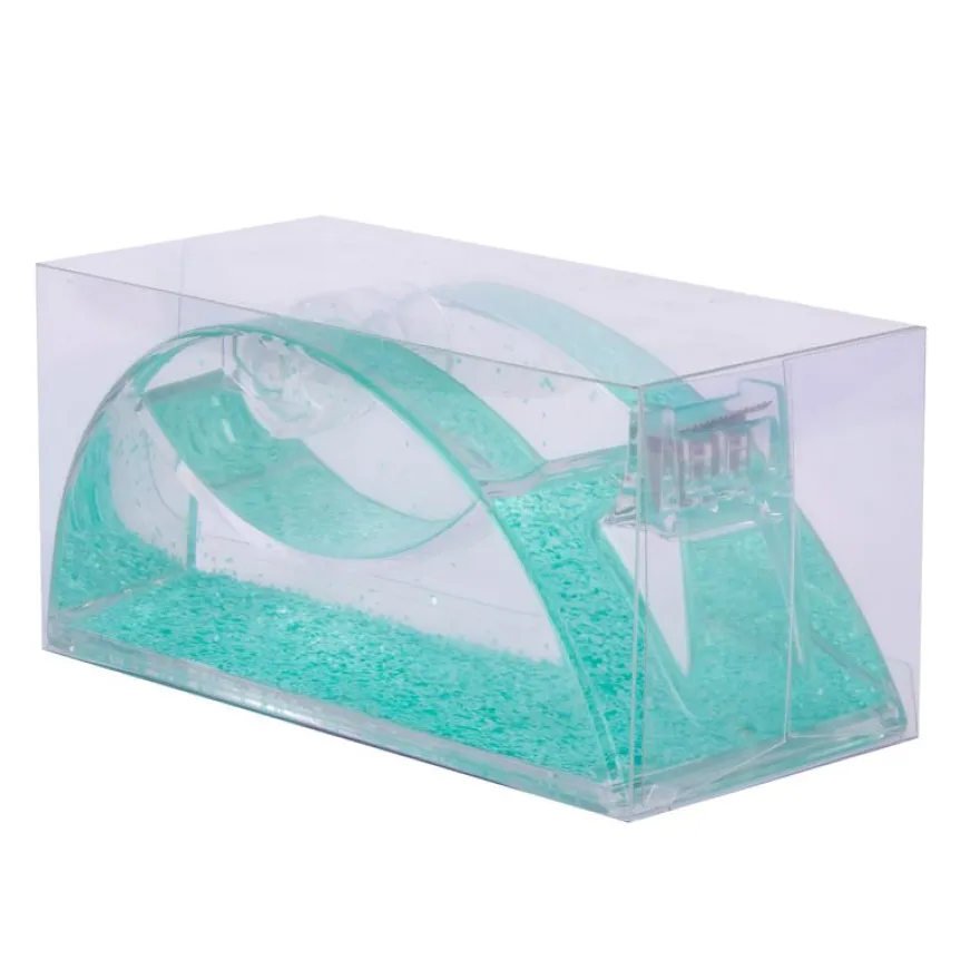 Distributeur de ruban vert pailleté - base stable 325 g - lame métallique - compatible rubans 19×33 mm