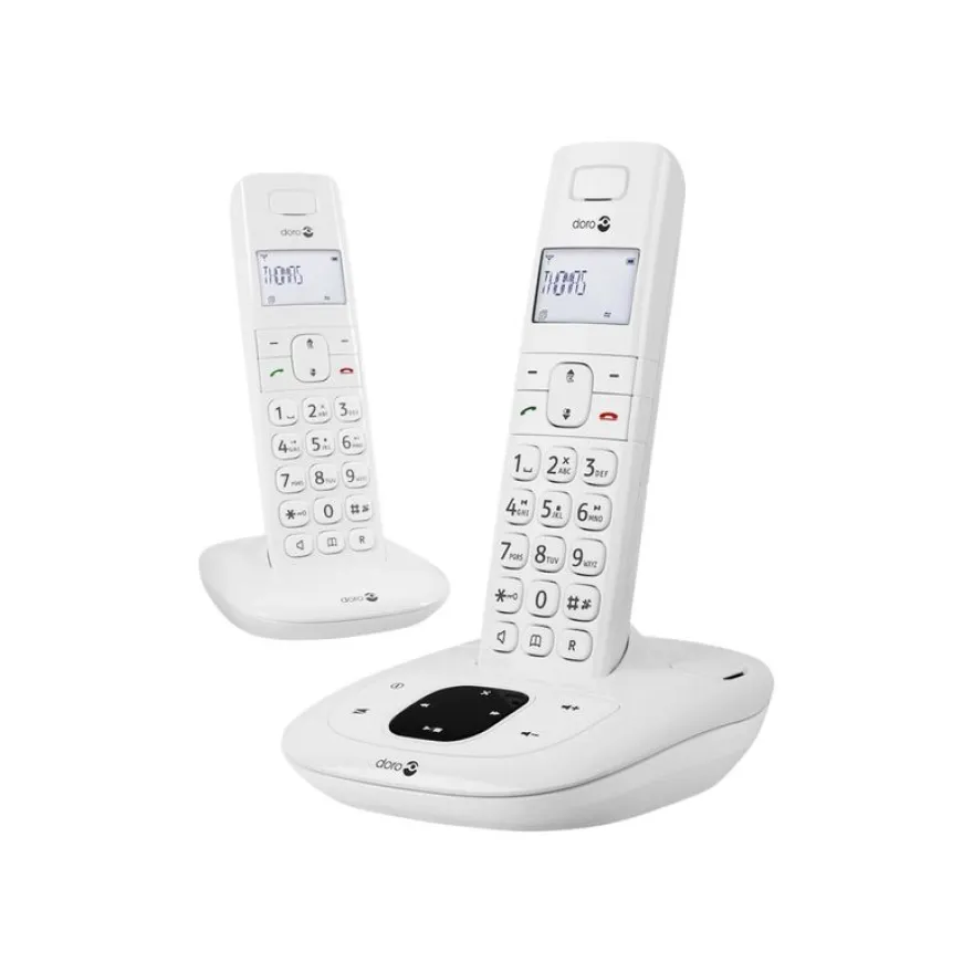 Doro Comfort 1015 duo - téléphone sans fil avec répondeur + combiné supplémentaire - blanc