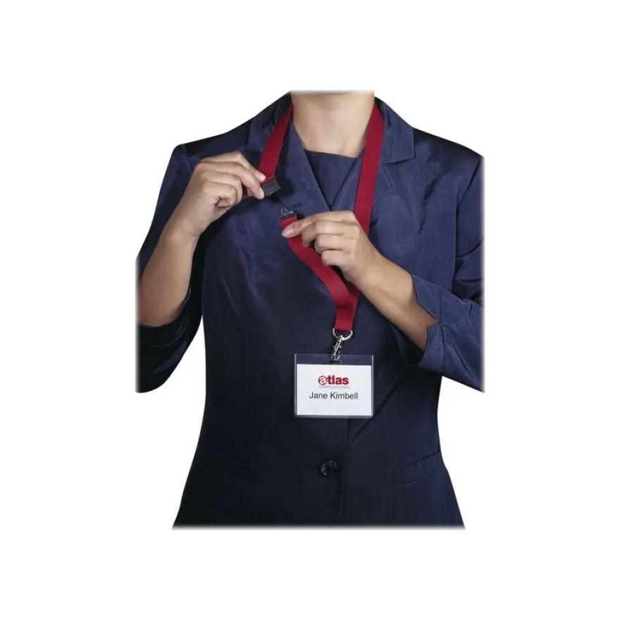 Durable - 10 Lacets pour badge - cordon détachable - rouge