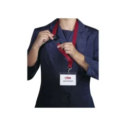 Durable - 10 Lacets pour badge - cordon détachable - rouge