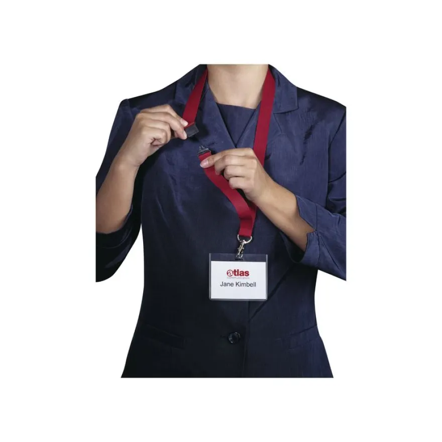 Durable - 10 Lacets pour badge - cordon détachable - rouge