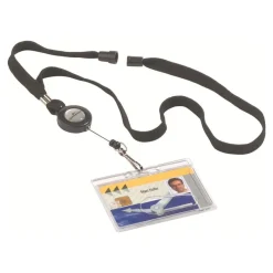 Durable - 10 Lacets pour badge - cordon enrouleur - noir