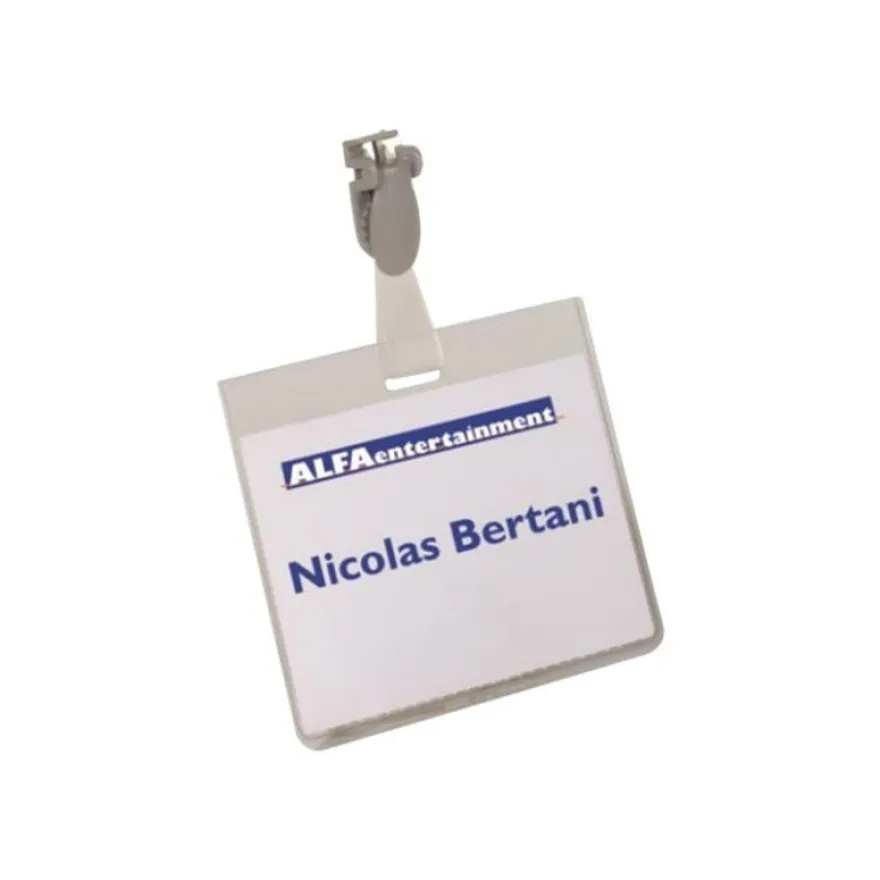Durable - 50 Porte-badges de nom à pince - 60 x 90 mm - plastique