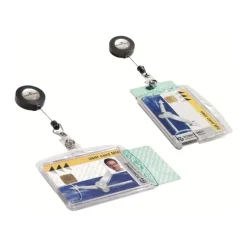 Durable - 10 Portes badge de nom avec enrouleur - 54 x 85 mm - 2 cartes