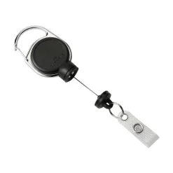 Durable - Enrouleur de badge - bouton pression clip noir