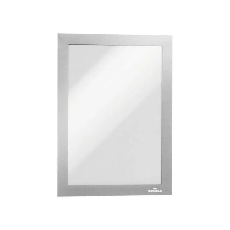 Durable Duraframe - Cadre d'affichage adhésif repositionnable - A5 - argent