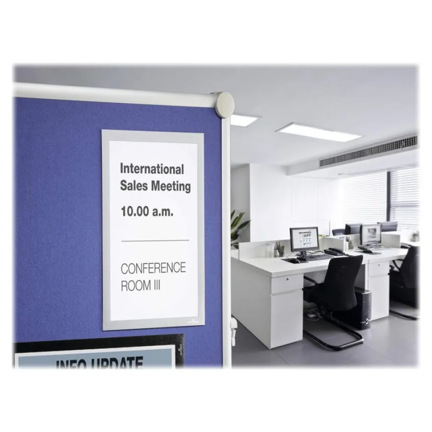 Durable Duraframe Grip - Cadre d'affichage auto-agrippant - A4 - argent - pour les surfaces en tissu
