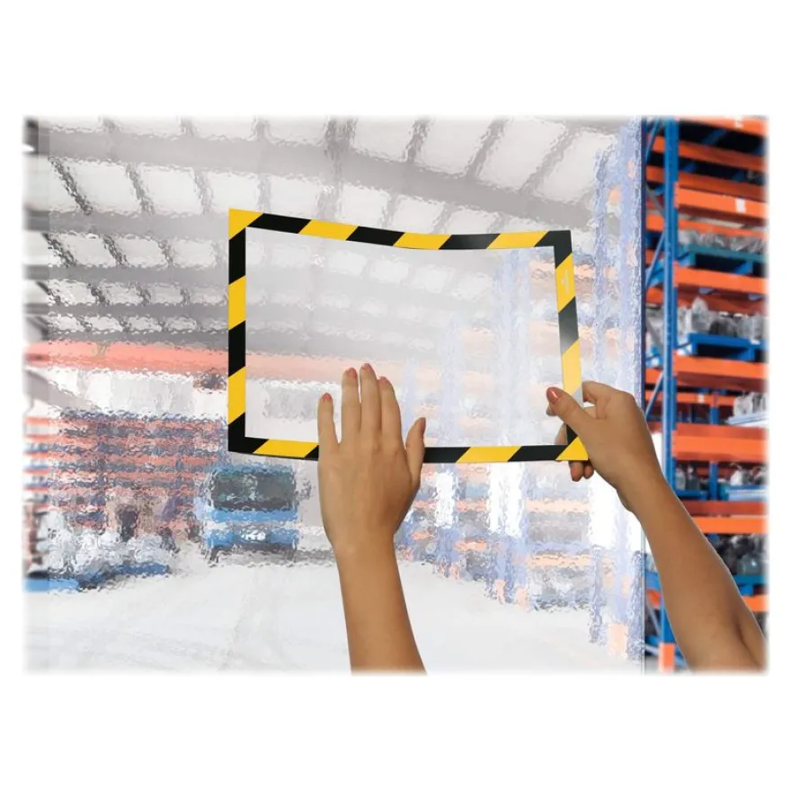 Durable Duraframe Magnetic Security - Cadre d'affichage magnétique bicolore - A4 - jaune/noir