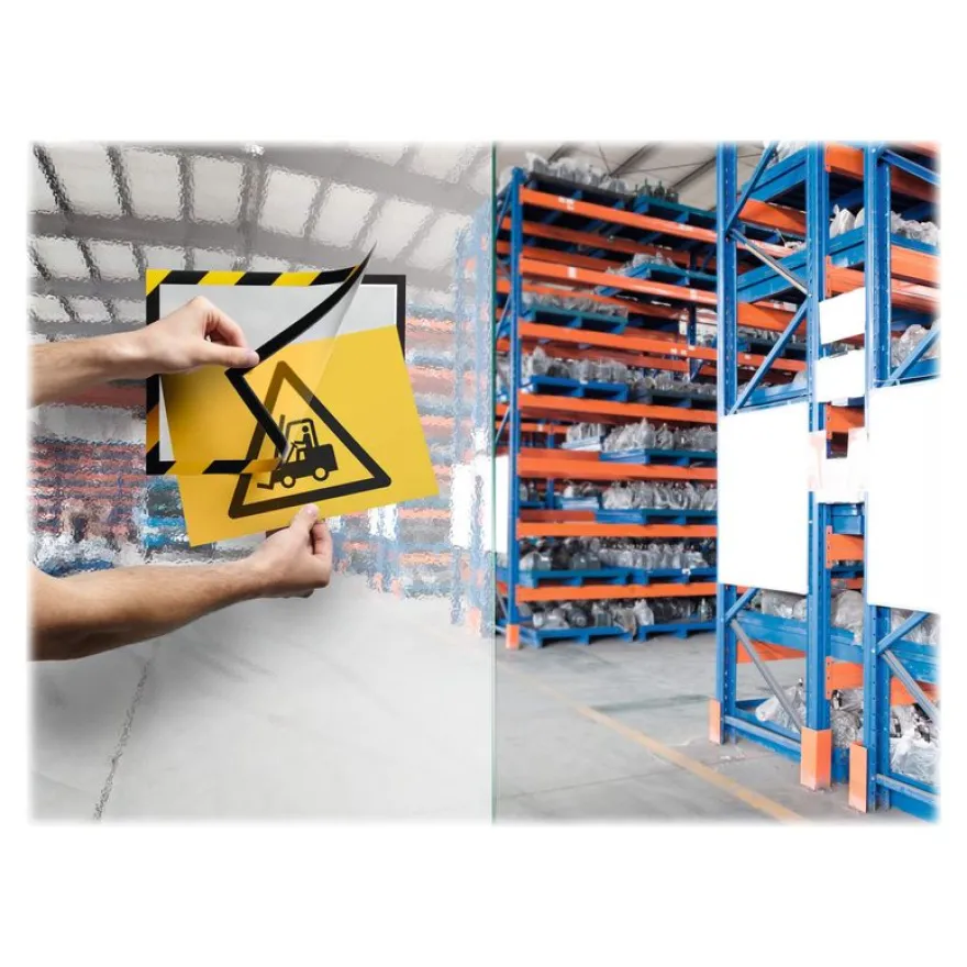 Durable Duraframe Magnetic Security - Cadre d'affichage magnétique bicolore - A4 - jaune/noir