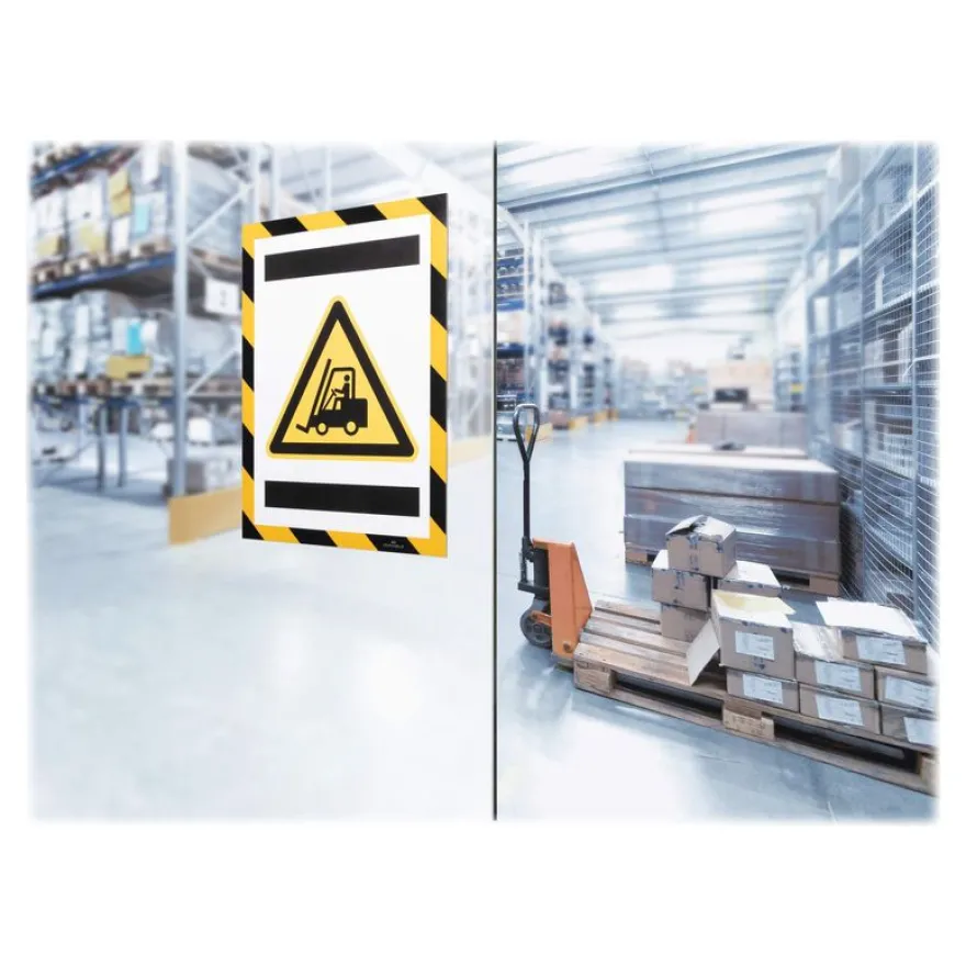 Durable Duraframe Magnetic Security - Cadre d'affichage magnétique bicolore - A4 - jaune/noir